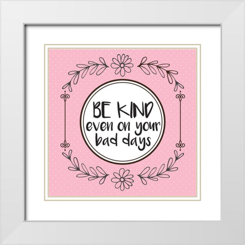 Whimsical Kind White Modern Wood Framed Art Print with Double Matting by Hogan, Melody