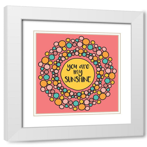Whimsical Sunshine White Modern Wood Framed Art Print with Double Matting by Hogan, Melody