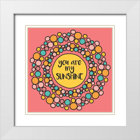 Whimsical Sunshine White Modern Wood Framed Art Print with Double Matting by Hogan, Melody