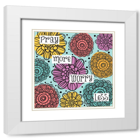 Whimsical Pray White Modern Wood Framed Art Print with Double Matting by Hogan, Melody
