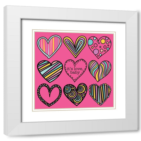 Whimsical Baby White Modern Wood Framed Art Print with Double Matting by Hogan, Melody