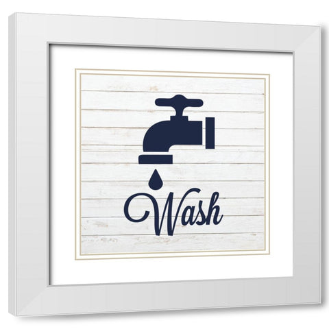 Laundry Wash 1 White Modern Wood Framed Art Print with Double Matting by Hogan, Melody