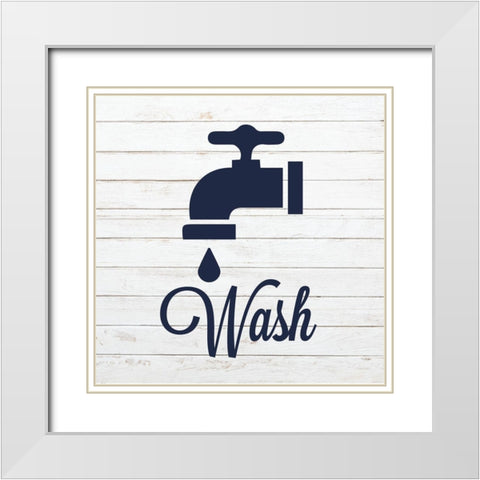 Laundry Wash 1 White Modern Wood Framed Art Print with Double Matting by Hogan, Melody