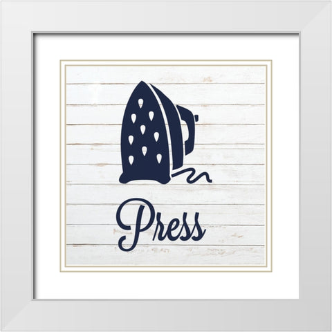 Laundry Press 1 White Modern Wood Framed Art Print with Double Matting by Hogan, Melody
