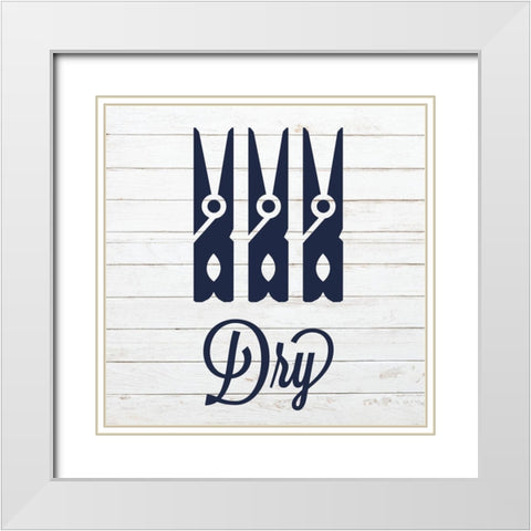 Laundry Dry 1 White Modern Wood Framed Art Print with Double Matting by Hogan, Melody