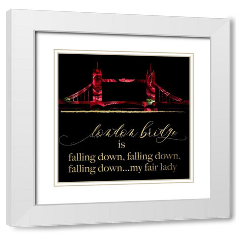 London Glam 3 White Modern Wood Framed Art Print with Double Matting by Hogan, Melody