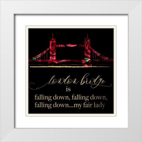 London Glam 3 White Modern Wood Framed Art Print with Double Matting by Hogan, Melody