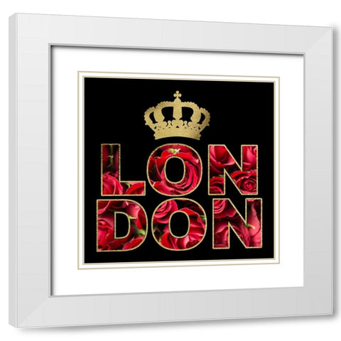 London Glam 5 White Modern Wood Framed Art Print with Double Matting by Hogan, Melody
