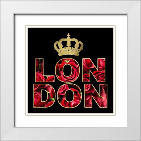 London Glam 5 White Modern Wood Framed Art Print with Double Matting by Hogan, Melody
