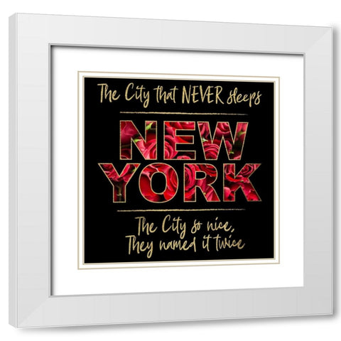 NYC Glam 5 White Modern Wood Framed Art Print with Double Matting by Hogan, Melody