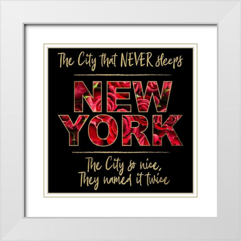 NYC Glam 5 White Modern Wood Framed Art Print with Double Matting by Hogan, Melody