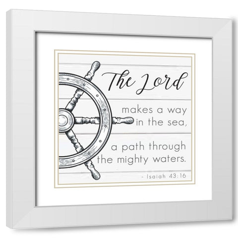 Seafaring Scriptures 2 White Modern Wood Framed Art Print with Double Matting by Hogan, Melody