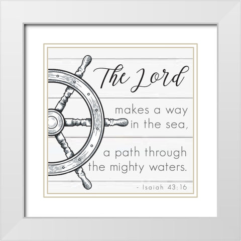 Seafaring Scriptures 2 White Modern Wood Framed Art Print with Double Matting by Hogan, Melody