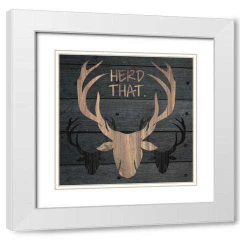Deer Wood 02 White Modern Wood Framed Art Print with Double Matting by Hogan, Melody