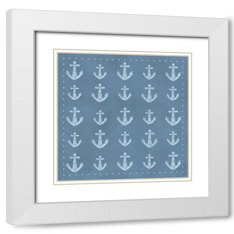 Anchors Aweigh White Modern Wood Framed Art Print with Double Matting by Hogan, Melody