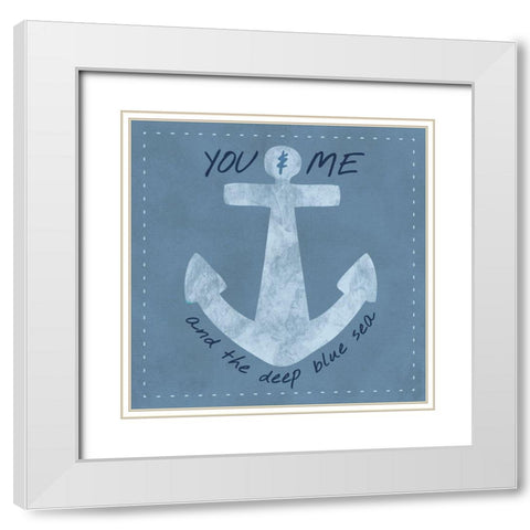 You And Me White Modern Wood Framed Art Print with Double Matting by Hogan, Melody