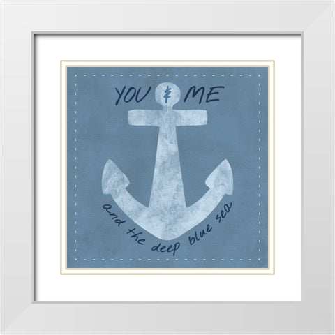 You And Me White Modern Wood Framed Art Print with Double Matting by Hogan, Melody