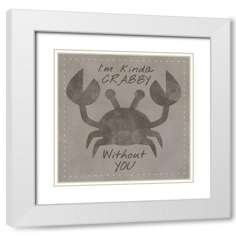 Kinda Crabby White Modern Wood Framed Art Print with Double Matting by Hogan, Melody