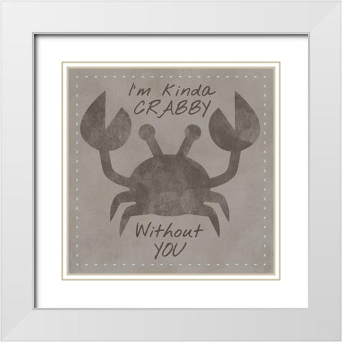 Kinda Crabby White Modern Wood Framed Art Print with Double Matting by Hogan, Melody