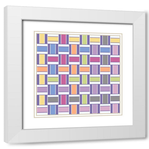 Mood Boost Weave 1 White Modern Wood Framed Art Print with Double Matting by Hogan, Melody