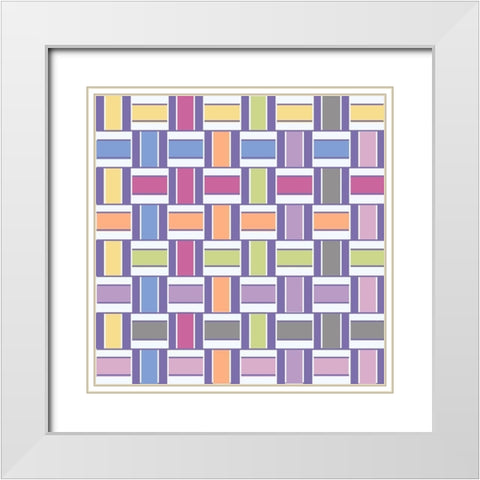 Mood Boost Weave 1 White Modern Wood Framed Art Print with Double Matting by Hogan, Melody