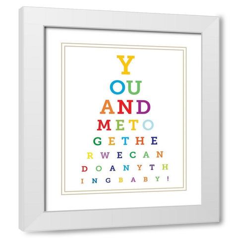 You and Me White Modern Wood Framed Art Print with Double Matting by Hogan, Melody