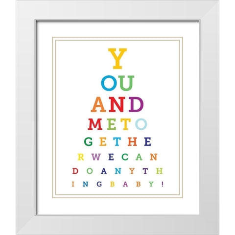 You and Me White Modern Wood Framed Art Print with Double Matting by Hogan, Melody