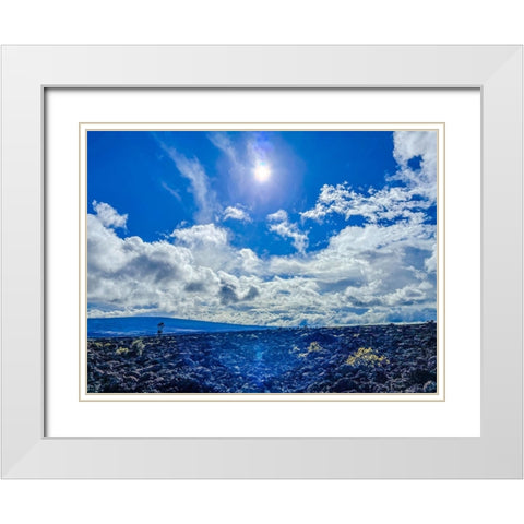 Cool Reflections At Mauna Loa White Modern Wood Framed Art Print with Double Matting by Nebula, Melissa