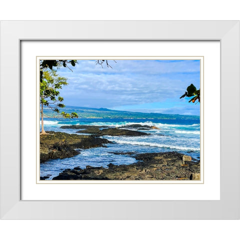 Hamakua Gaze White Modern Wood Framed Art Print with Double Matting by Nebula, Melissa