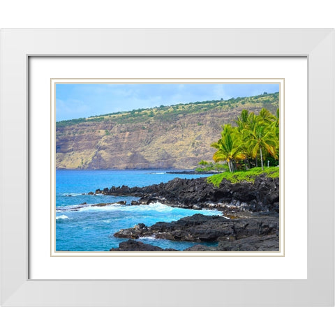 Kona Rocky Coast White Modern Wood Framed Art Print with Double Matting by Nebula, Melissa