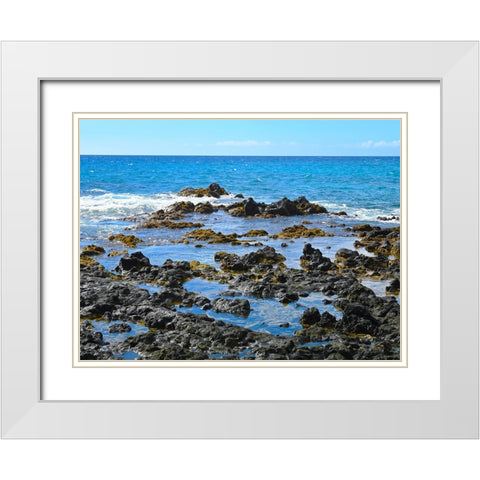 Kona Rocky Coast 2 White Modern Wood Framed Art Print with Double Matting by Nebula, Melissa