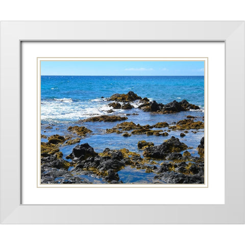 Kona Rocky Coast 3 White Modern Wood Framed Art Print with Double Matting by Nebula, Melissa