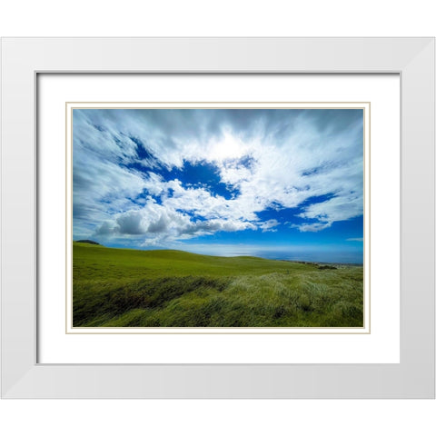 Hills of Kohala White Modern Wood Framed Art Print with Double Matting by Nebula, Melissa