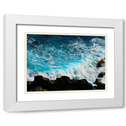 Mystic Ocean 1 White Modern Wood Framed Art Print with Double Matting by Nebula, Melissa