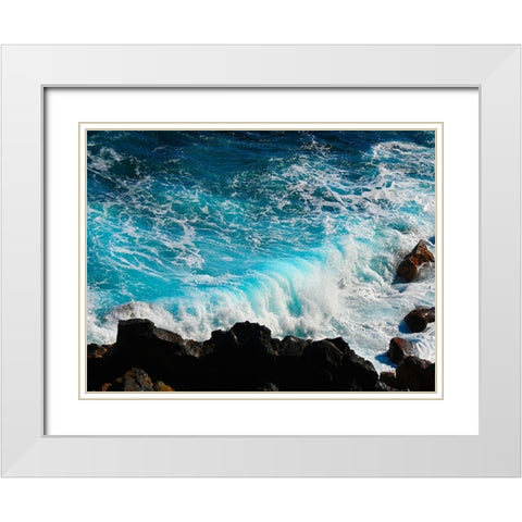 Mystic Ocean 1 White Modern Wood Framed Art Print with Double Matting by Nebula, Melissa