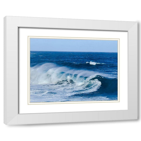 Wave Wash White Modern Wood Framed Art Print with Double Matting by Nebula, Melissa