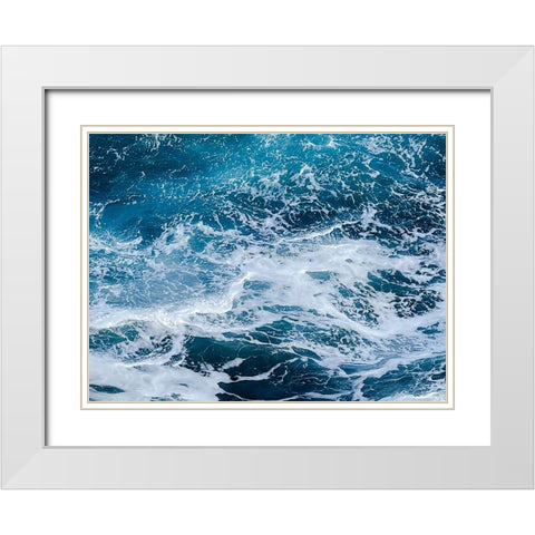 Aquatic Foamy Goodness White Modern Wood Framed Art Print with Double Matting by Nebula, Melissa