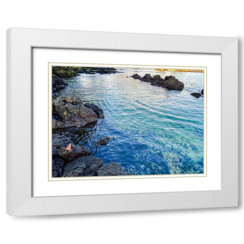 Ocean Echoes White Modern Wood Framed Art Print with Double Matting by Nebula, Melissa