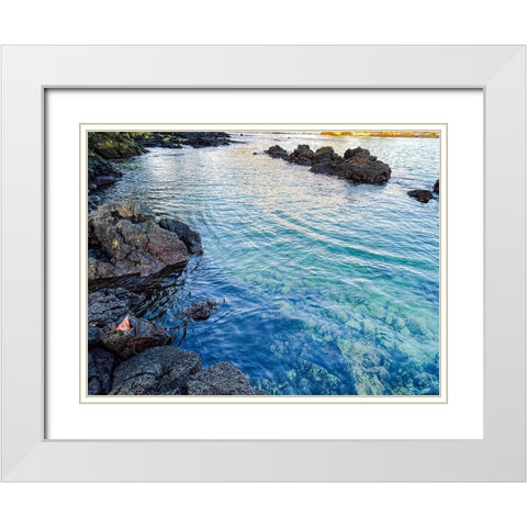 Ocean Echoes White Modern Wood Framed Art Print with Double Matting by Nebula, Melissa