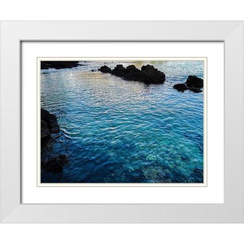 Watery Blanket White Modern Wood Framed Art Print with Double Matting by Nebula, Melissa