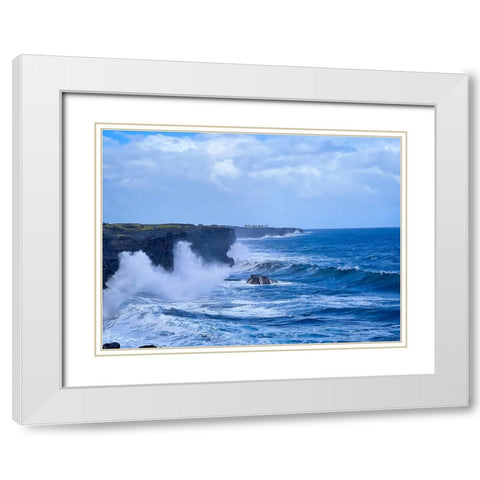 Cliffside Seasurge White Modern Wood Framed Art Print with Double Matting by Nebula, Melissa