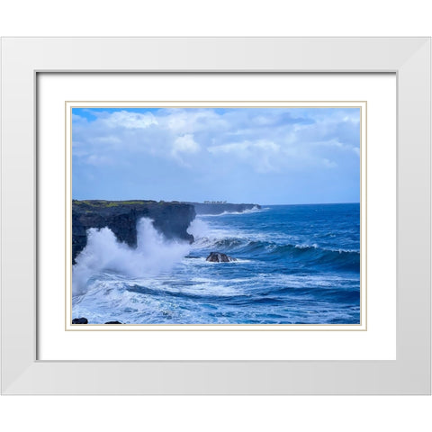 Cliffside Seasurge White Modern Wood Framed Art Print with Double Matting by Nebula, Melissa