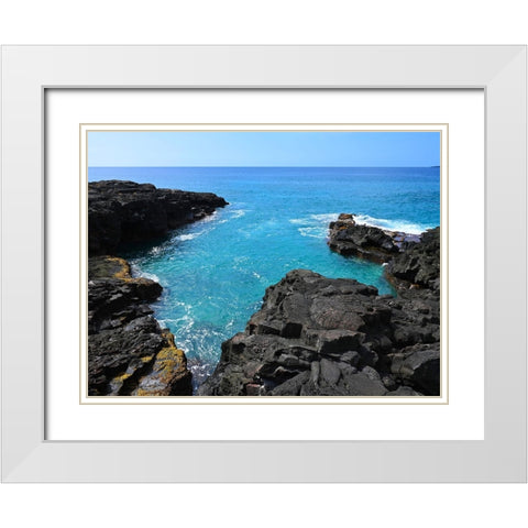 Kona Rocky Cove White Modern Wood Framed Art Print with Double Matting by Nebula, Melissa