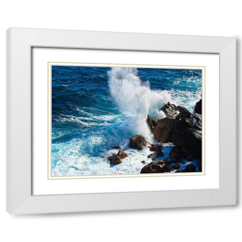 Puna-Shoreline White Modern Wood Framed Art Print with Double Matting by Nebula, Melissa