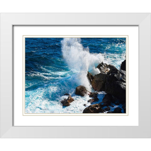 Puna-Shoreline White Modern Wood Framed Art Print with Double Matting by Nebula, Melissa