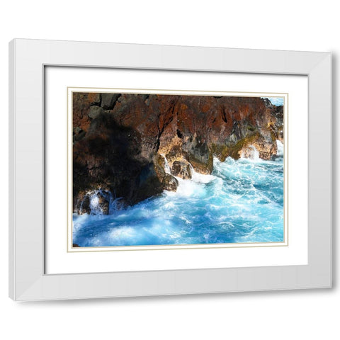 Puna Cliff Bottom White Modern Wood Framed Art Print with Double Matting by Nebula, Melissa