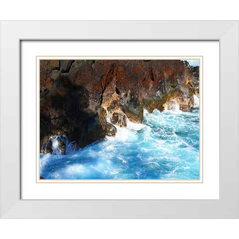 Puna Cliff Bottom White Modern Wood Framed Art Print with Double Matting by Nebula, Melissa