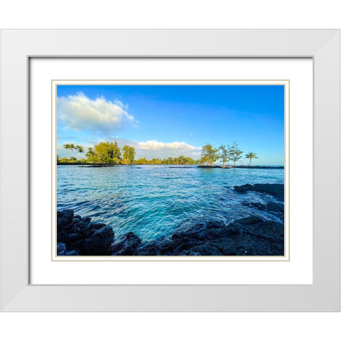 Tidal Calm White Modern Wood Framed Art Print with Double Matting by Nebula, Melissa
