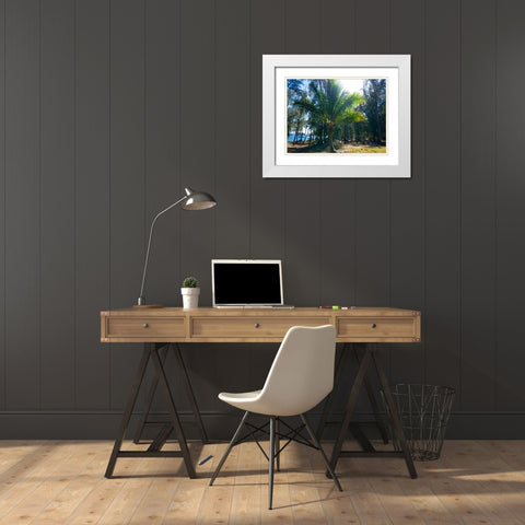 Palm 1 White Modern Wood Framed Art Print with Double Matting by Nebula, Melissa