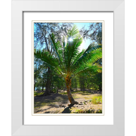Palm 2 White Modern Wood Framed Art Print with Double Matting by Nebula, Melissa